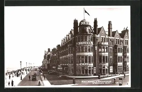 AK Whitley Bay, Rex Hotel und Promenade