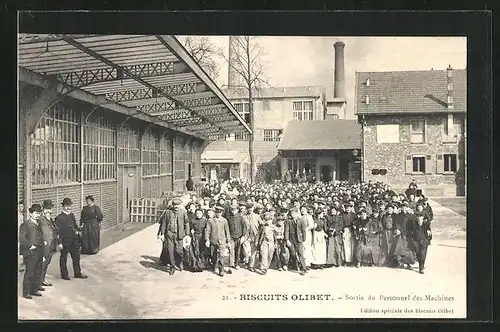 AK Biscuits Olibet, dans l`Usine, Sortie du Personel des Machines, Kekse