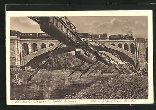 AK Elberfeld, Schwebebahn Barmen-Elberfeld-Vohwinkel, Die neue Sonnborner Brücke