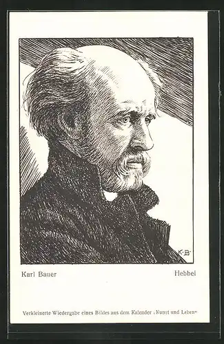 Künstler-AK Portrait von Friedrich Hebbel