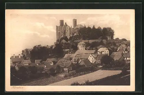 AK Hanstein, Ruine mit Ortsansicht