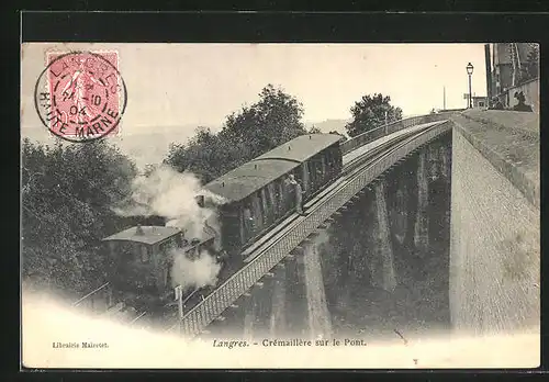 AK Langres, Crémaillère sur le Pont, Bergbahn