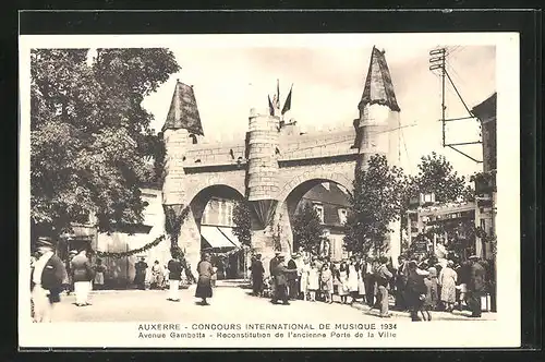 AK Auxerre, Concours International de Musique 1934, Avenue Gambetta, Sängerfest