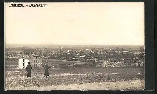 Foto-AK Jambol, Soldaten am Lazarett