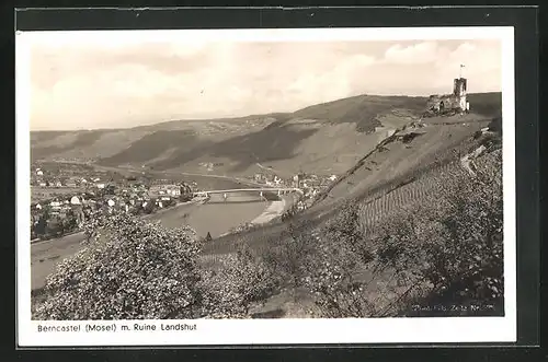 AK Berncastel /Mosel, Ruine Landshut, Hotel Römischer Kaiser