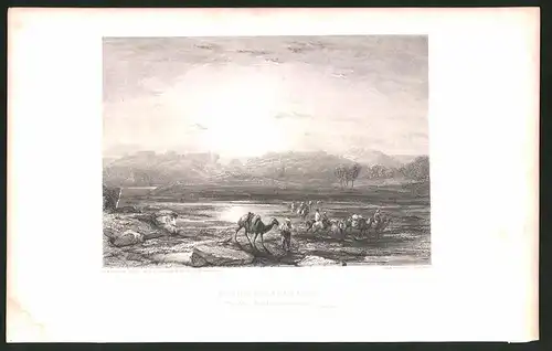 Stahlstich Ascalon, Ashkelon shall be a desolation, Stahlstich von J. Stephenson um 1835