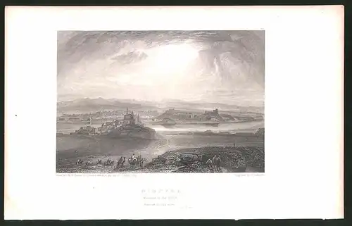 Stahlstich Ninevan, Moussul on the Tigris, Stahlstich von W. Radcliffe um 1835