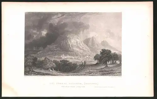 Stahlstich The Town of Shechem (Naplous), Stahlstich von E. Finden