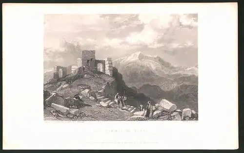 Stahlstich The Summit of Sinai, Stahlstich von E. Finden um 1835