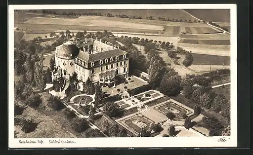 AK Wetzhausen / Ufr., Schloss Craheim, Luftbild