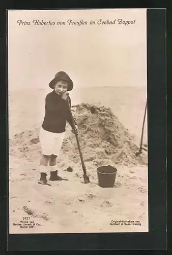 AK Zoppot / Sopot, Prinz Hubertus am Strand