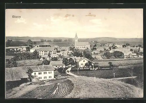 AK Glonn, Ortsansicht mit Kirche