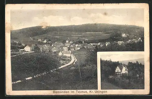 AK Gemünden im Taunus, Panorama des Ortes