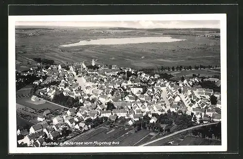 AK Buchau a. Federsee, Teilansicht vom Flugzeug aus