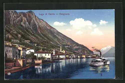 AK Gargnano, Lago di Garda bei Dämmerung