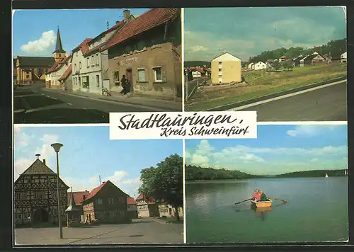 AK Stadtlauringen, Ortspartie und Blick auf den See