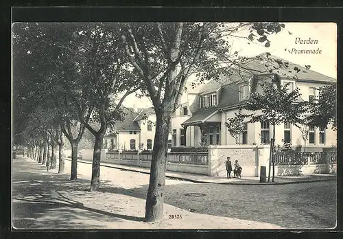 AK Verden, Promenade mit Kindern