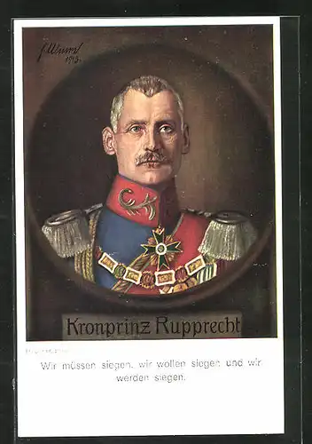 AK Kronprinz Rupprecht von Bayern in Uniform und Orden