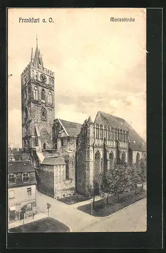 AK Frankfurt / Oder, Blick auf die Marienkirche