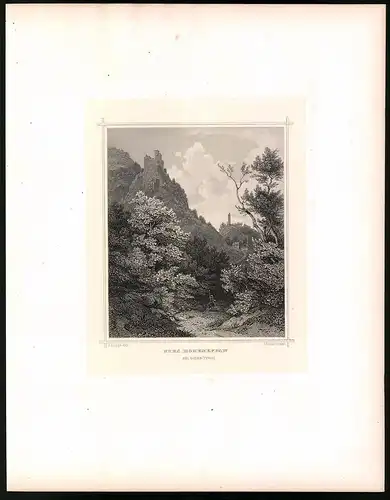 Stahlstich Burg Hoheneppan, bei Bozen, Stahlstich um 1870 aus Ruthner Kaiserthum Österreich, 32 x 25cm