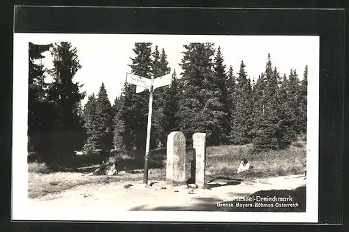 AK Dreisessel-Dreieckmark, Grenze Bayern-Böhmen-Österreich