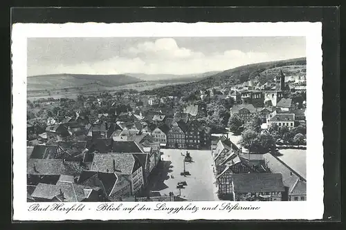 AK Bad Hersfeld, Blick auf den Linggplatz und Stiftsruine