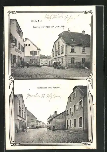 AK Hemau, Gasthof zur Post, Poststrasse mit Postamt