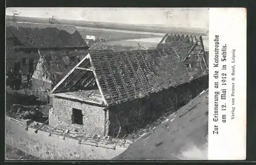 AK Sehlis, Folgen der Unwetter-Katastrophe am 12. Mai 1912