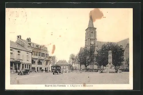 AK Quarré-les-Tombes, l'Eglise et le Monument