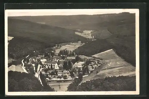 AK Hattenheim i. Rheingau, Hotel und Weinhaus Ress aus der Vogelschau