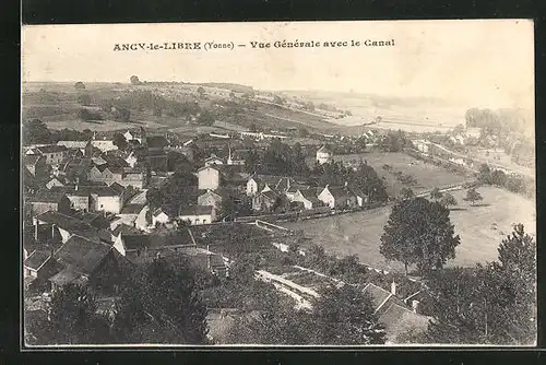 AK Ancy-le-Libre, Vue Générale avec le Canal