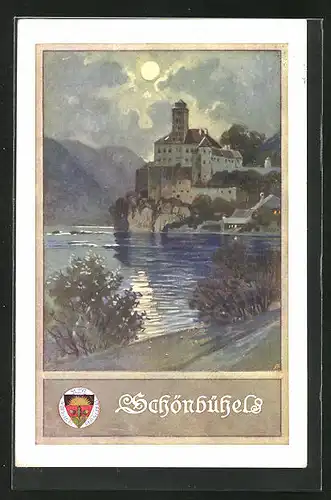 AK Deutscher Schulverein Nr. 160: Schönbüssel, Schloss in der Nacht