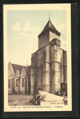 AK Malay-le-Grand, Vue sur l`Eglise