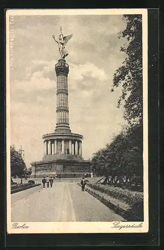 AK Berlin, Spaziergänger an der Siegessäule