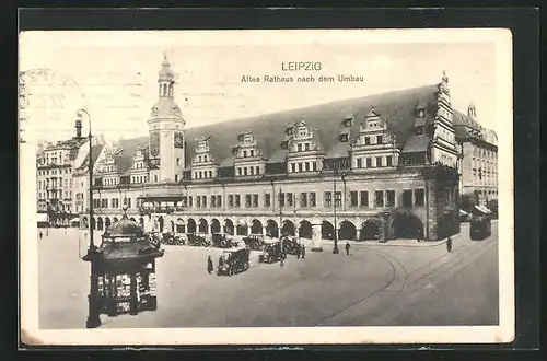 AK Leipzig, altes Rathaus nach dem Umbau