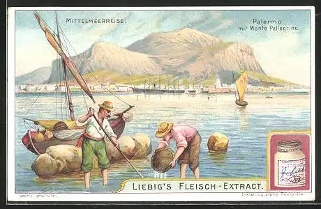 Sammelbild Liebig, Mittelmeerreise, Palermo mit Monte Pellegrino