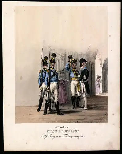 Lithographie Kaisertum Österreich, altkoloriert, montiert, aus Eckert & Monten um 1840 Vorzugsausgabe, 33 x 26cm