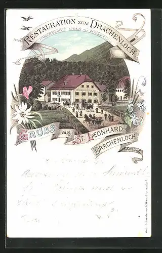 Lithographie St. Leonhard, Restaurant zum Drachenloch