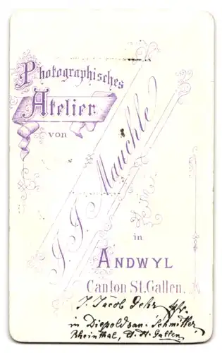 Fotografie J. J. Mauchle, Andwyl /St. Gallen, Portrait modisch gekleideter Herr mit Zwicker