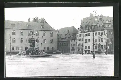 AK Hochwasser, Nürnberg am 05.02.1909, auf dem Hauptmarkt