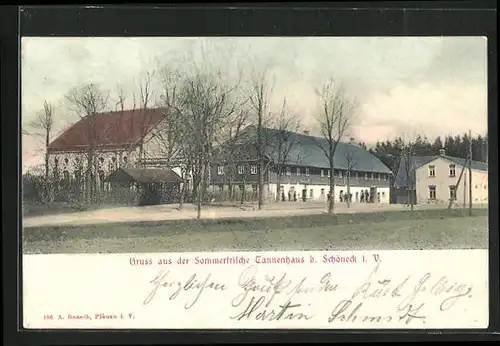 AK Schöneck i. V., am Gasthaus Tannenhaus