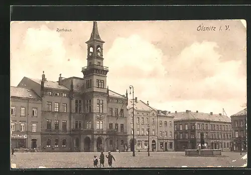 AK Ölsnitz i. V., Partie am Rathaus