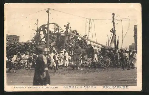 AK Tokyo, Shirokija Department Store after Earthquake, Erdbeben