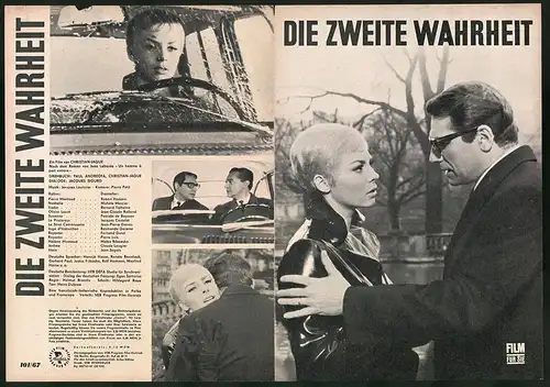 Filmprogramm Film für Sie Nr. 101 /67, Die zweite Wahrheit, Robert Hossein, Michèle Mercier, Regie: Christan-Jaque