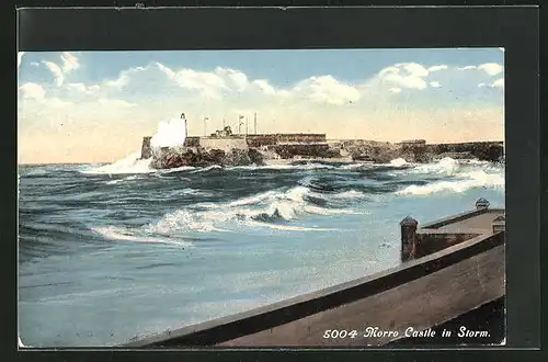 Künstler-AK Habana, Morro Castle in Storm