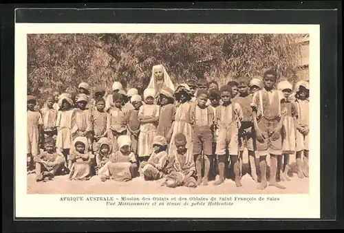 AK Missions des Oblats, Une Missionnaire et sa classe de petits Hottentots