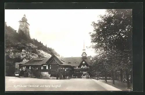 AK Kyffhäuser, Denkmal und Hotel Burghof