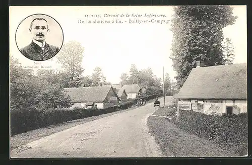 AK Bailly-en-Campagne, Circuit de la Seine-Inférieure, De Londinières à Eu, Autorennen