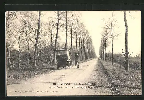 AK Circuit de la Sarthe, La Route entre Ardennay et Bouloire, Autorennen