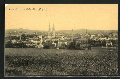 AK Oelsnitz /Vogtl., Fernblick auf die Stadt